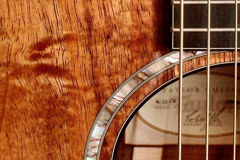 3840x1200 Wallpaper guitar, wood, strings, background, light