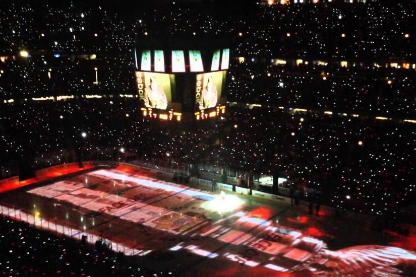Chicago Blackhawks Opening Night Ceremony and Banner Drop