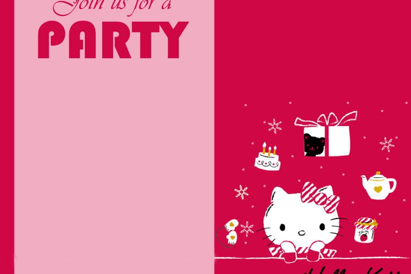 Free Hello Kitty Wallpaper for Party Invitation Card Design