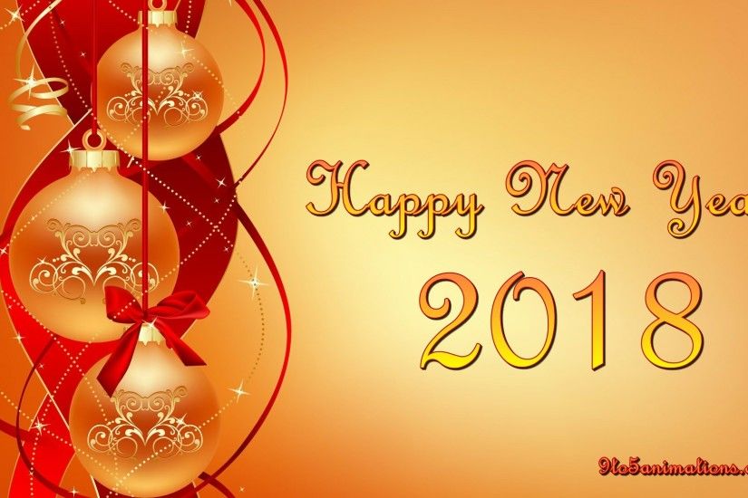 Awesome red happy new year 2018 wallpapers for face book cover