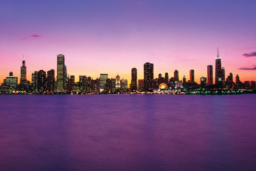 Chicago Skyline Wallpaper | Chicago Skyline Purple photos, wallpapers