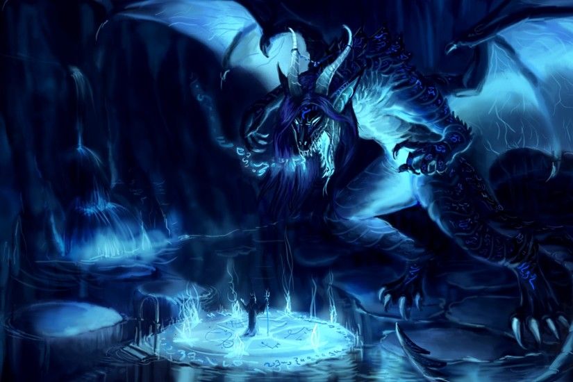 Epic Blue Dragon Background
