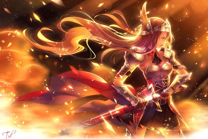 Red hair angel wings fantasy girl sword warrior wallpaper .
