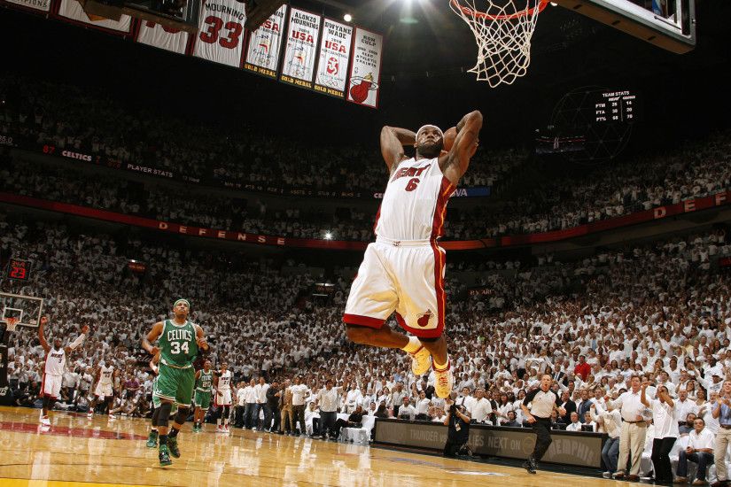 Background of Lebron James the dunk