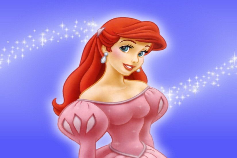 Disney Princess Ariel Pink Dress Wallpaper