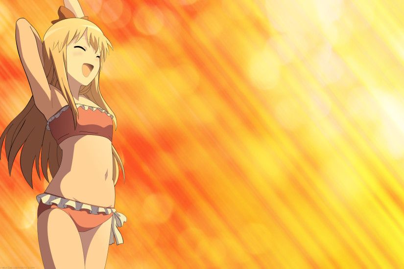 Anime - Yuru Yuri Anime Long Hair Blonde Swimwear Girl KyÅko ToshinÅ  Wallpaper