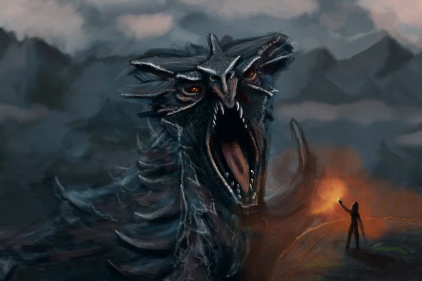 Dragon skyrim wallpaper background free.