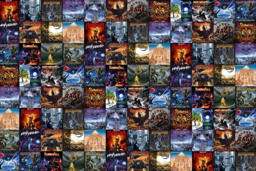 Download this free wallpaper with images of Iron Maiden – Powerslave,  Manowar – Kings Of Metal, Iron Savior – Megatropolis, Blind Guardian –  Nightfall In ...
