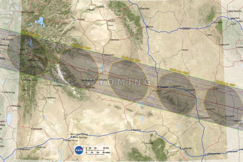 All of this information was used to create these maps of the total eclipse  path as it passes through each state: