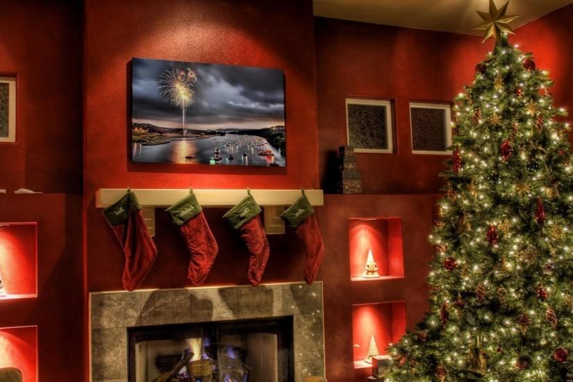 christmas fireplace background