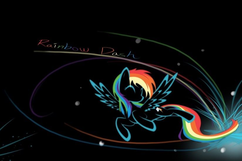 my little pony mlp rainbow dash dash rainbow name background black  inscription