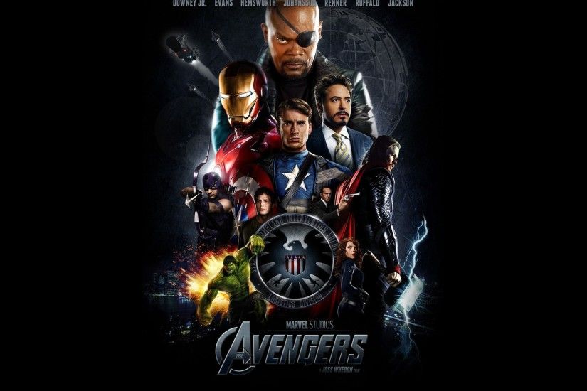 The Avengers, Tony Stark, Captain America, Black Widow, Hulk, Nick Fury