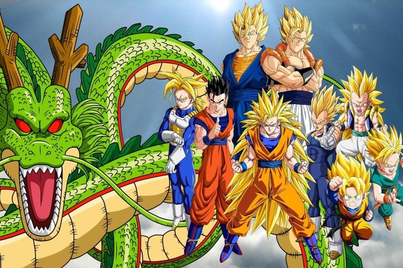 Dragon Ball, Super Saiyan, Trunks (character), Vegeta, Shenron, Gogeta