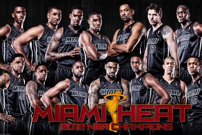 Miami Heat 2012 NBA Champions Roster Wallpaper