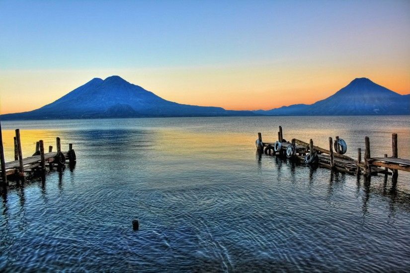 Download wallpaper lake, volcan, san pedro, guatemala free desktop .