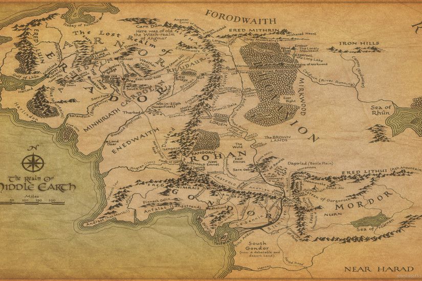 HD The map of Middle-earth wallpaper