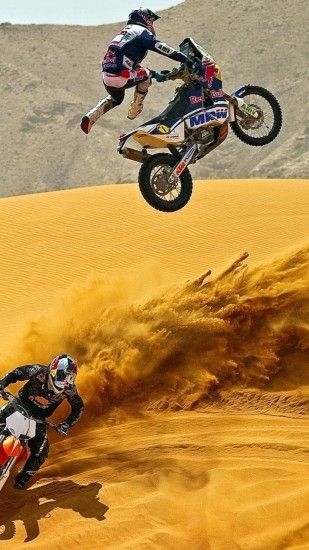 1440x2560 Wallpaper motocross, desert, motorcycle, sand