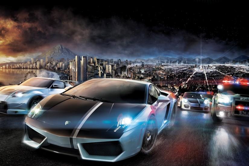 3840x2160 Wallpaper nfs, need for speed, car, police, city, twilight,