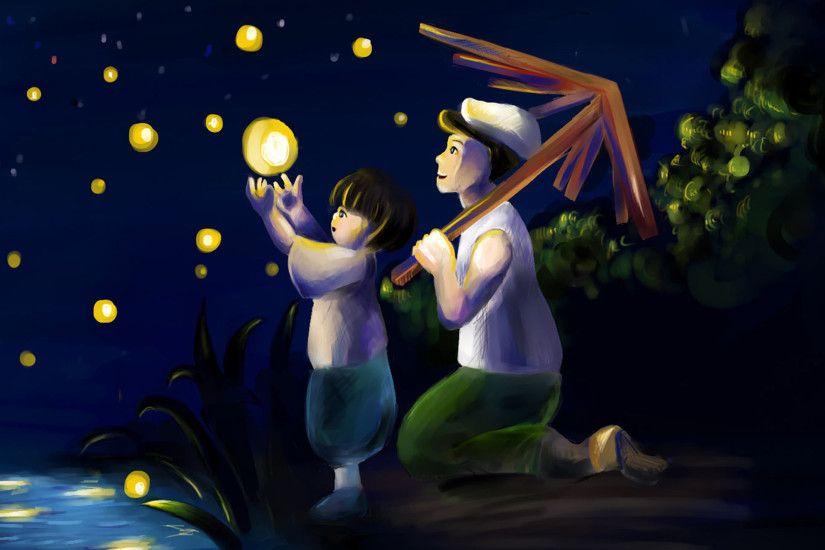 Fireflies Backgrounds Free Download.