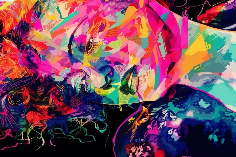 Colorful Trippy Abstarct Face Wallpaper HD – Gallery Wallpaper