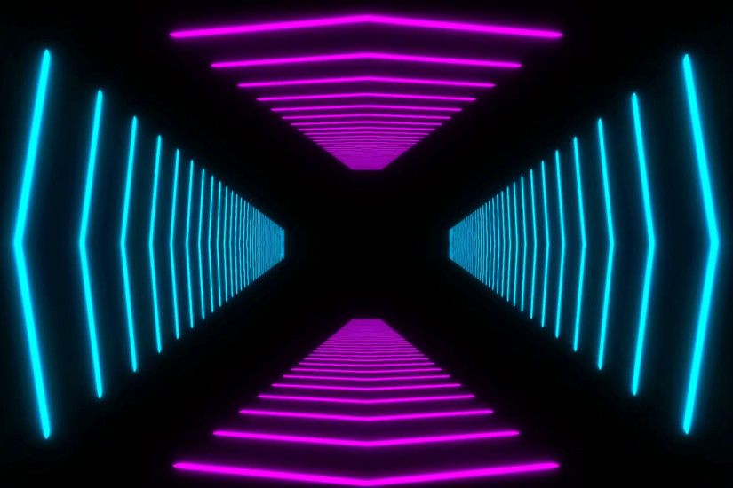 Abstract background with animation of flight in abstract futuristic tunnel  with neon light. Animation of seamless loop. Motion Background - VideoBlocks
