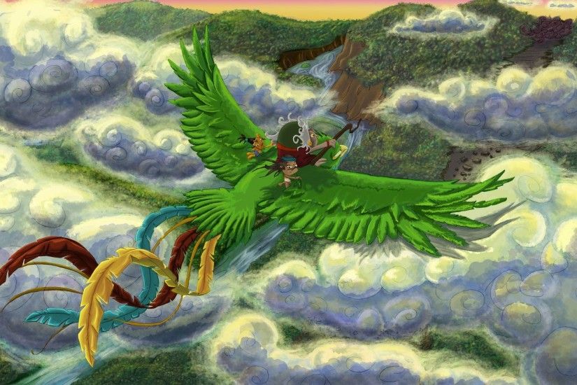 quetzal indians sky birds quetzal valley guatemala clouds babes leader  heaven