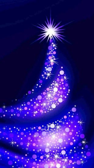 2014 Purple Christmas tree iPhone 6 plus wallpaper - stars #2014 #Christmas  #tree