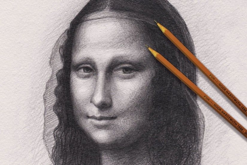 pin Drawn portrait mona lisa #8