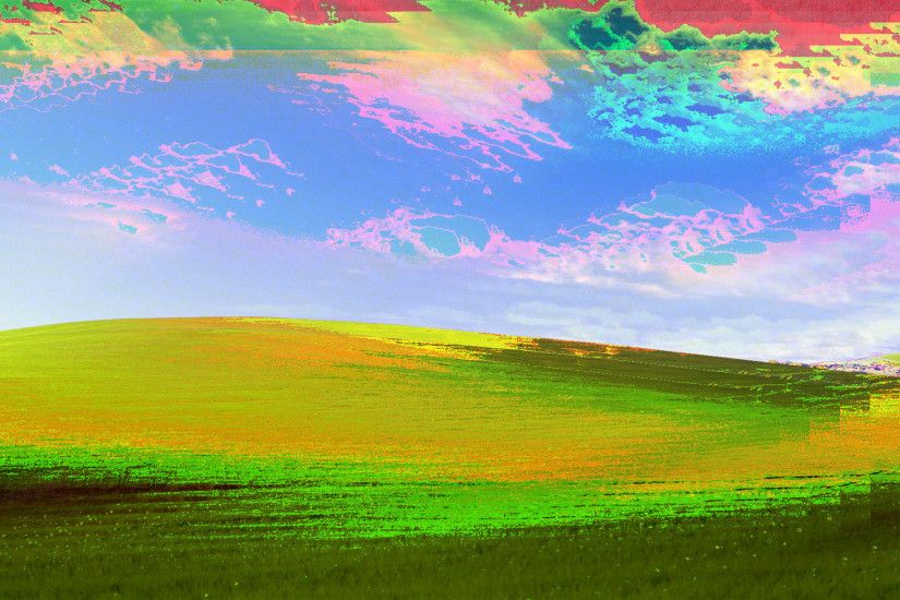 Windows XP Bliss glitch art