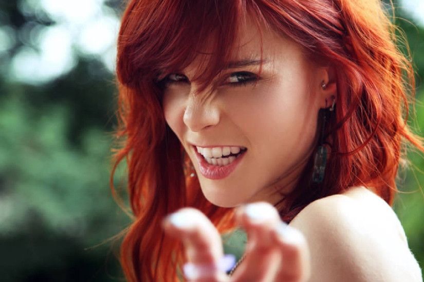 Preview wallpaper redhead, girl, smile, emotion 1920x1080