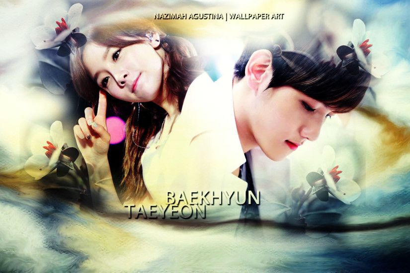 ... baekyeon couple kim taeyeon byun baekhyun cool sweet flower twins wallpaper  snsd exo exoshidae by nazimah ...