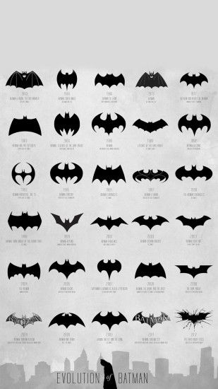 Evolution of the Batman Logo iPhone HD wallpaper