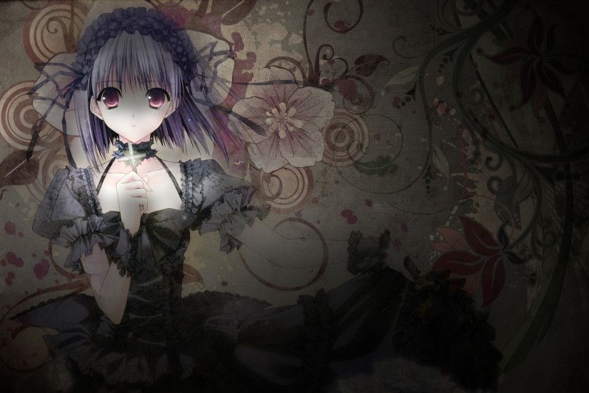 Wallpapers-Anime-Gothic-Girl-Flower