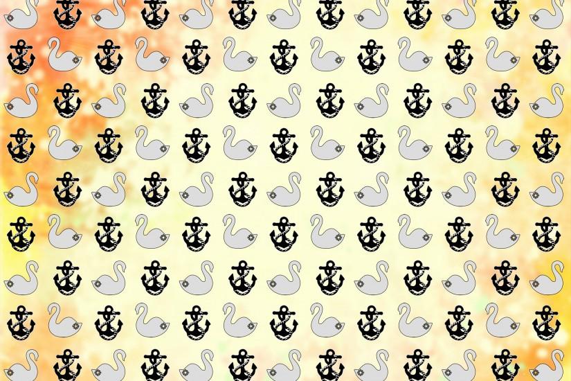 ... CS pattern (swan + anchor) yellow background by Gaviotica31