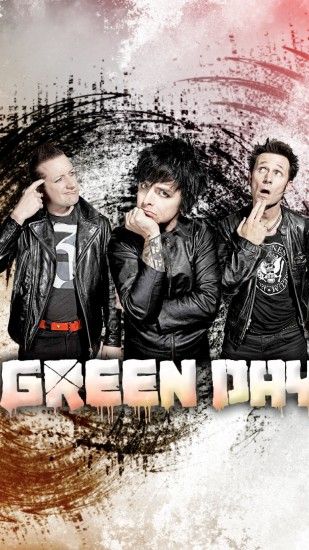 1080x1920 Wallpaper green day, band, graphics, letters, finger