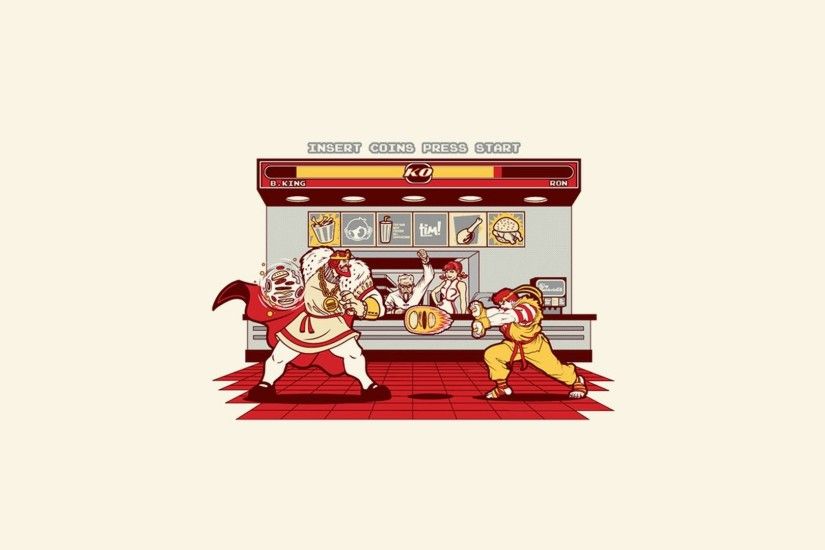 Abstract Burger King Fighters McDonalds Minimalistic Ronald McDonald Simple  Simplistic Solid Street Fighter