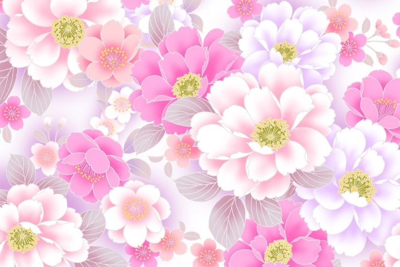 Artistic - Flower Artistic Pink Flower White Flower Wallpaper
