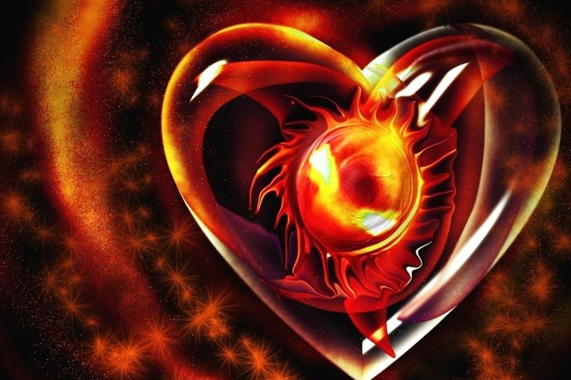 3D Fire Heart Love - HD Wallpapers - 3D Fire Heart Love