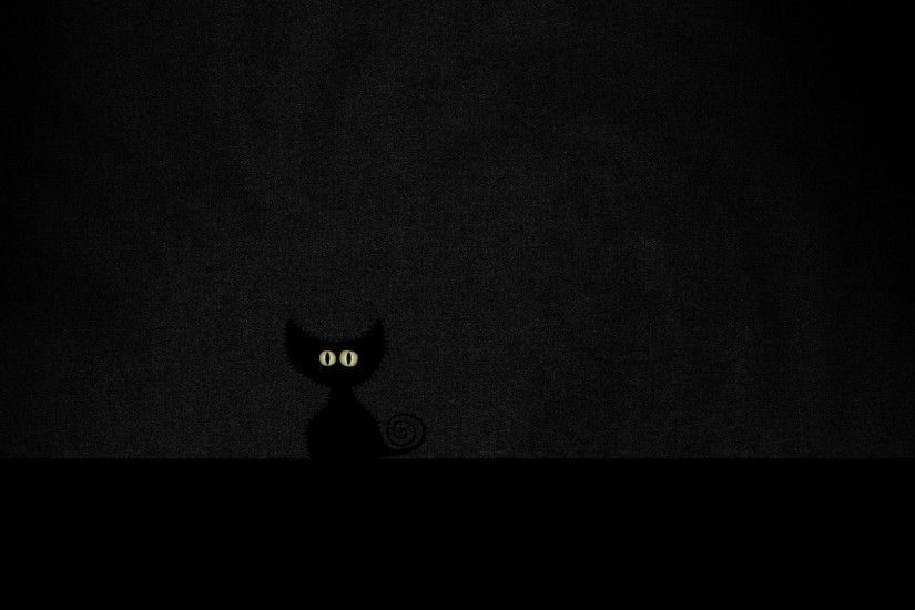 1920x1080 Wallpaper eyes, minimalism, black, cat