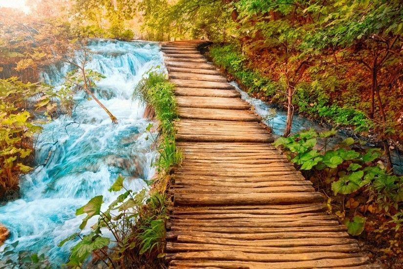 nature mountain bridge river photography HD wallpapers - desktop backgrounds