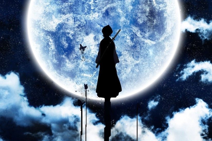 Kuchiki Rukia, Bleach, Moon, Silhouette Wallpapers HD / Desktop and Mobile  Backgrounds