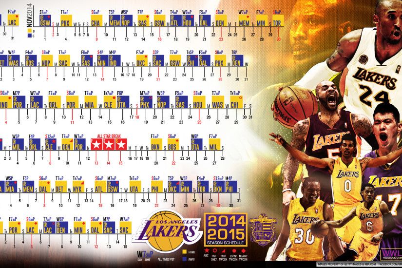 LA Lakers 2014-2015 Schedule Wallpaper