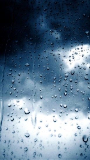 Rainy Day Raindrops Window Dark Clouds Android Wallpaper ...