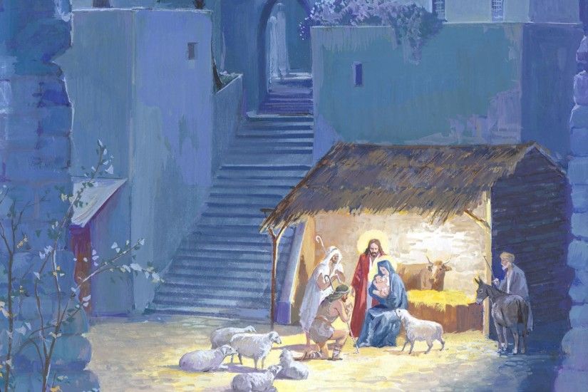 ... nativity christmas wallpaper wallpapersafari; nativity scene ...