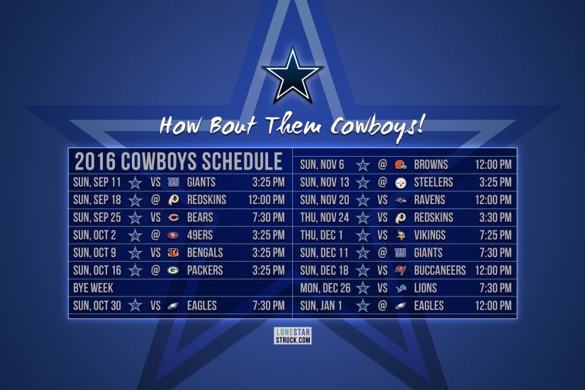 ... Dallas Cowboys Schedule Wallpaper ...