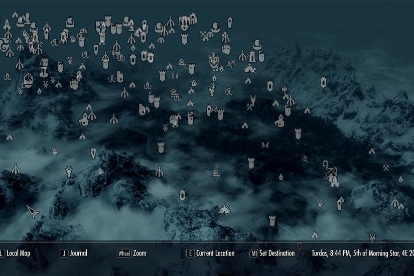 Skyrim West Map In Game