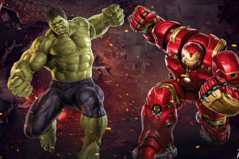 Movie - Avengers: Age of Ultron Hulk Vs Hulkbuster Hulk Wallpaper