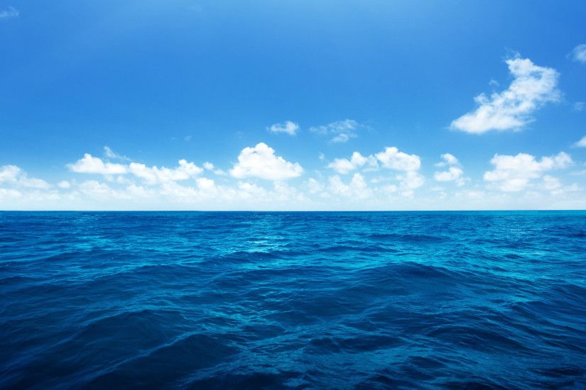Deep Blue Ocean with Cloudy Blue Skies HD desktop wallpaper. More wallpaper  of Oceans at English Wallpapers