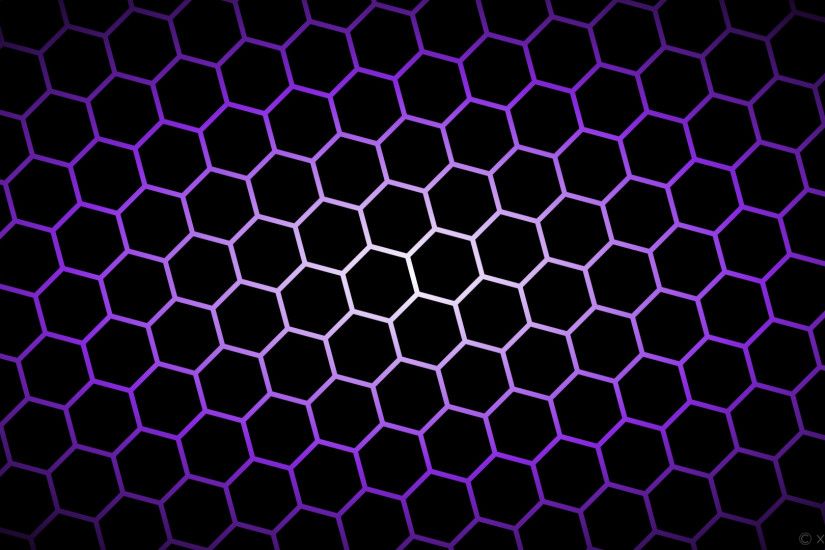 wallpaper black glow hexagon white purple gradient blue violet #000000  #ffffff #8a2be2 diagonal