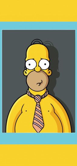 Homer Simpson, photo frame, The Simpsons, animated show, minimal, 1125x2436  wallpaper